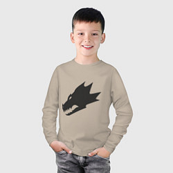 Лонгслив хлопковый детский Саламандры (Salamanders), цвет: миндальный — фото 2