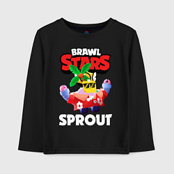 Лонгслив хлопковый детский SPROUT PALMEN СПРАУТ ТРОПИКИ, цвет: черный