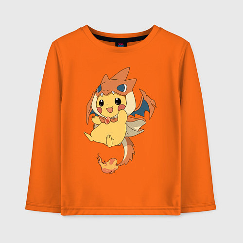 Детский лонгслив Покемон ПИКАЧУ / Оранжевый – фото 1