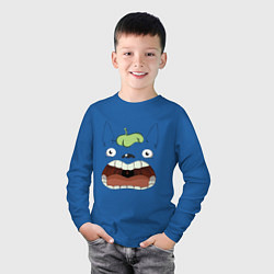 Лонгслив хлопковый детский Scream Totoro, цвет: синий — фото 2