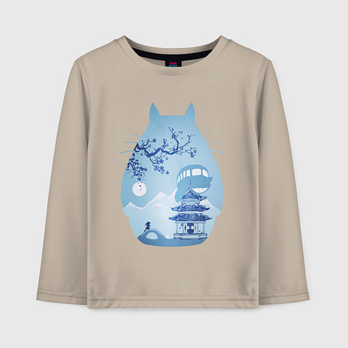 Детский лонгслив Тоторо Миядзаки / Миндальный – фото 1