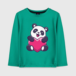 Лонгслив хлопковый детский Панда love, цвет: зеленый