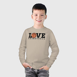 Лонгслив хлопковый детский Love Basketball, цвет: миндальный — фото 2