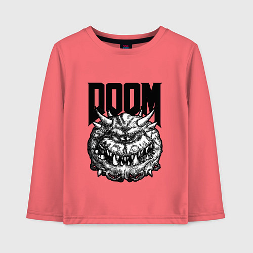 Детский лонгслив КАКОДЕМОН DOOM Z / Коралловый – фото 1