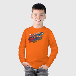 Лонгслив хлопковый детский Justice League, цвет: оранжевый — фото 2