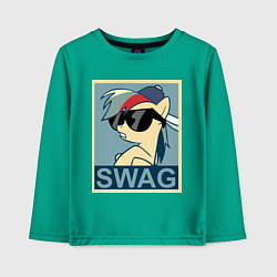 Лонгслив хлопковый детский Rainbow Dash swag, цвет: зеленый