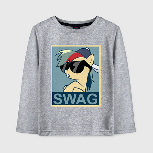 Детский лонгслив Rainbow Dash swag / Меланж – фото 1
