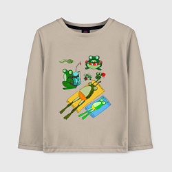 Детский лонгслив Лягушки