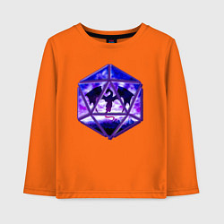 Лонгслив хлопковый детский DnD, d20, Dragon, Дракон, ДнД, цвет: оранжевый