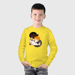 Лонгслив хлопковый детский Haikyuu, цвет: желтый — фото 2