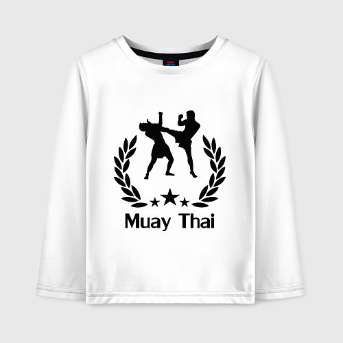Детский лонгслив Muay Thai: High Kick / Белый – фото 1