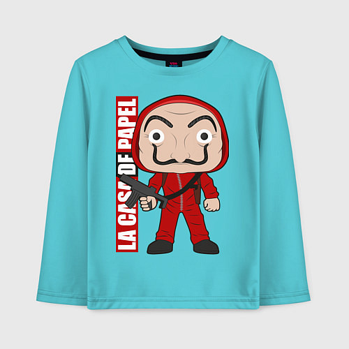 Детский лонгслив La casa de papel vector / Бирюзовый – фото 1