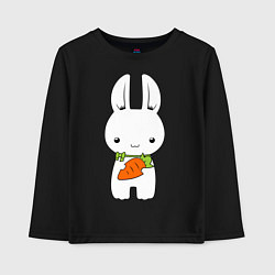 Лонгслив хлопковый детский Зайчик с морковкой, цвет: черный
