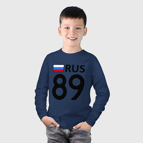 Детский лонгслив RUS 89 / Тёмно-синий – фото 3