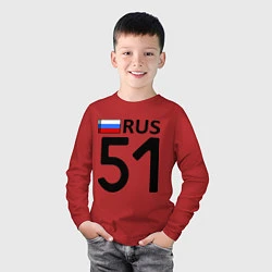 Лонгслив хлопковый детский RUS 51, цвет: красный — фото 2