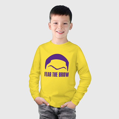 Детский лонгслив Lakers - Fear The Brow / Желтый – фото 3