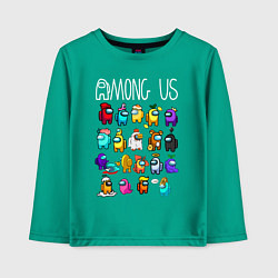 Лонгслив хлопковый детский AMONG US, цвет: зеленый
