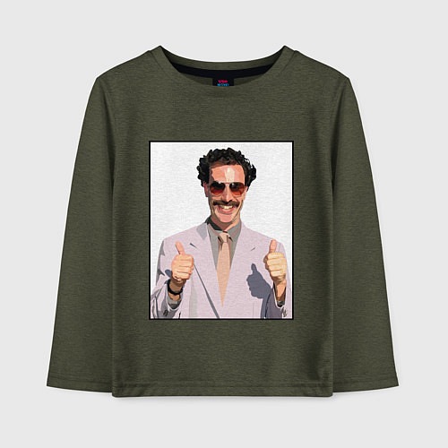 Детский лонгслив Борат Z / Меланж-хаки – фото 1