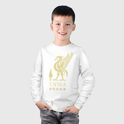 Лонгслив хлопковый детский Liverpool FC, цвет: белый — фото 2