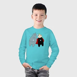Лонгслив хлопковый детский Стальной Алхимик, Ал и Эд, цвет: бирюзовый — фото 2
