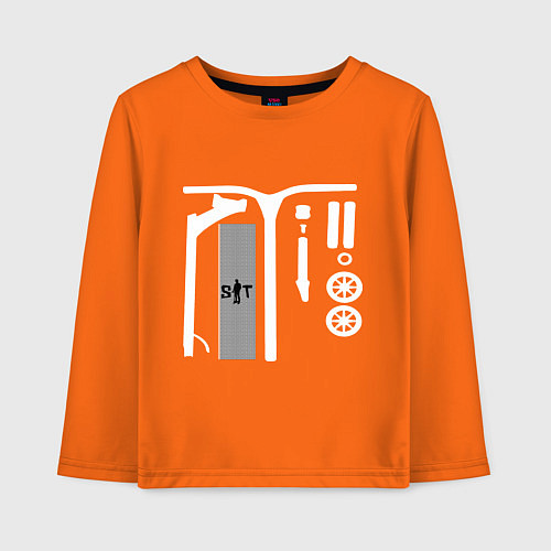 Детский лонгслив Самокат фристайл Кастом / Оранжевый – фото 1