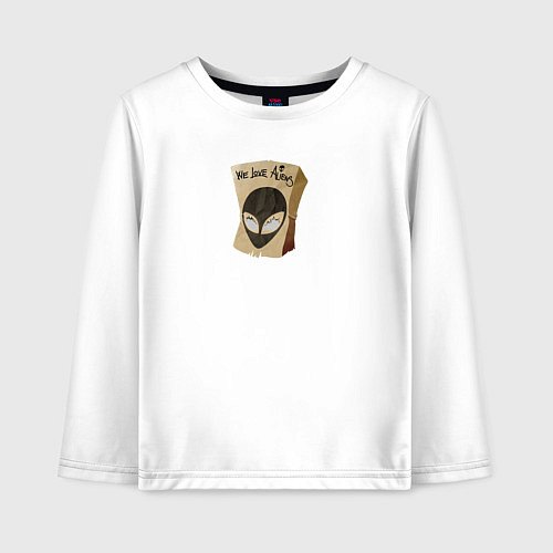 Детский лонгслив НЛО / Белый – фото 1