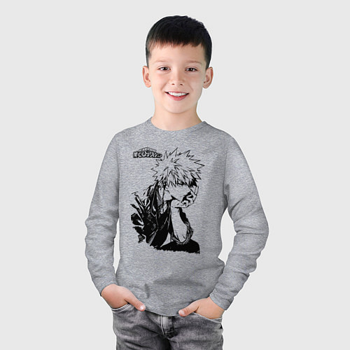 Детский лонгслив Моя геройская академия / Меланж – фото 3