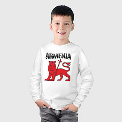 Лонгслив хлопковый детский Армения, цвет: белый — фото 2