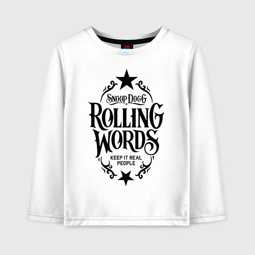Детский лонгслив Snoop Dogg: Rolling Words / Белый – фото 1