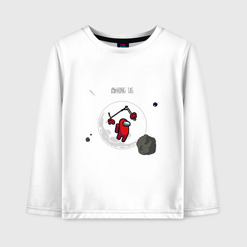 Детский лонгслив Among us самокат фристайл / Белый – фото 1