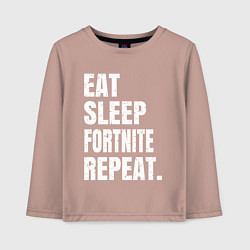 Лонгслив хлопковый детский EAT SLEEP FORTNITE REPEAT, цвет: пыльно-розовый