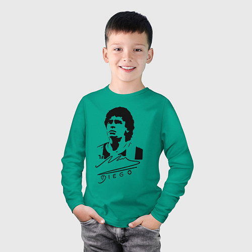 Детский лонгслив Diego Maradona / Зеленый – фото 3