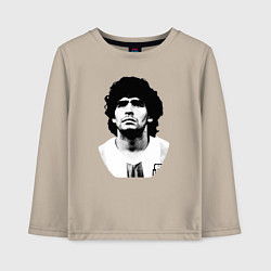 Лонгслив хлопковый детский Диего Марадона, цвет: миндальный