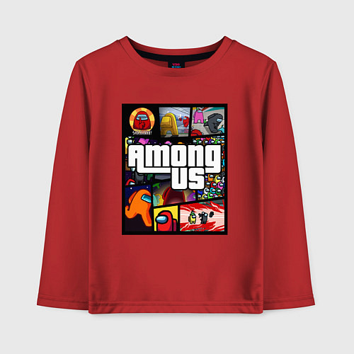 Детский лонгслив AMONG US GTA / Красный – фото 1