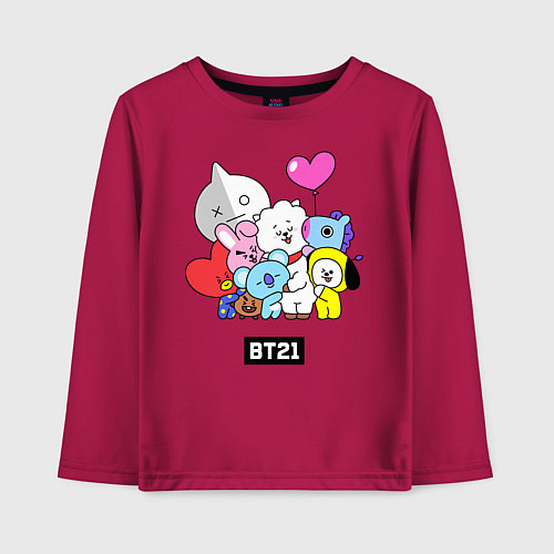 Детский лонгслив BT21 / Маджента – фото 1