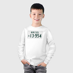 Лонгслив хлопковый детский Initial D Номер, цвет: белый — фото 2