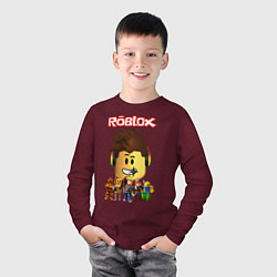 Лонгслив хлопковый детский ROBLOX, цвет: меланж-бордовый — фото 2