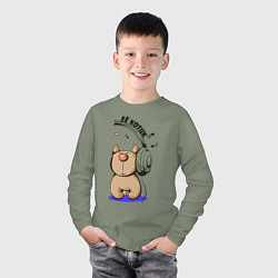 Лонгслив хлопковый детский ЕЁ КОТИК ПАРНЫЕ, цвет: авокадо — фото 2