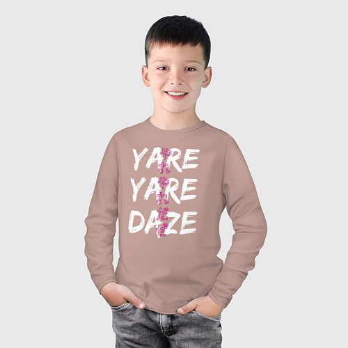 Детский лонгслив YARE YARE DAZE / Пыльно-розовый – фото 3