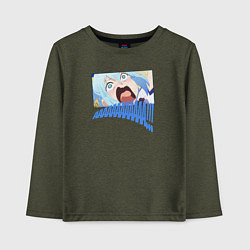 Лонгслив хлопковый детский Aqua, цвет: меланж-хаки