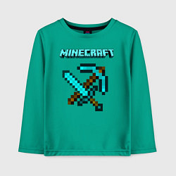 Лонгслив хлопковый детский Minecraft, цвет: зеленый