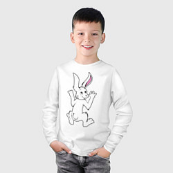 Лонгслив хлопковый детский Кролик на мне, цвет: белый — фото 2
