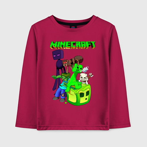 Детский лонгслив Minecraft / Маджента – фото 1