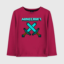 Лонгслив хлопковый детский Minecraft, цвет: маджента