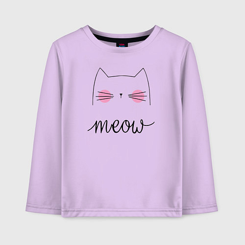 Детский лонгслив Meow / Лаванда – фото 1