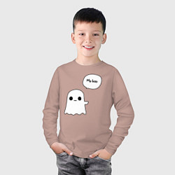 Лонгслив хлопковый детский My boo, цвет: пыльно-розовый — фото 2