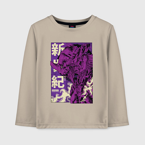 Детский лонгслив Evangelion Eva-01 / Миндальный – фото 1