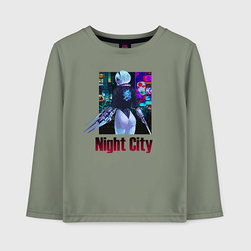 Детский лонгслив Night City Nier: automata / Авокадо – фото 1