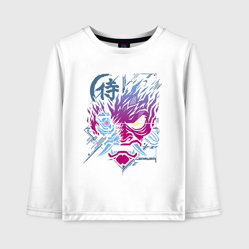 Детский лонгслив Cyberpunk 2077 Геометрия / Белый – фото 1
