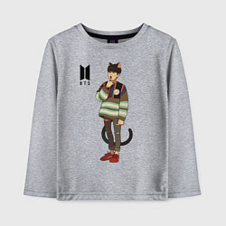Лонгслив хлопковый детский BTS Cat, цвет: меланж